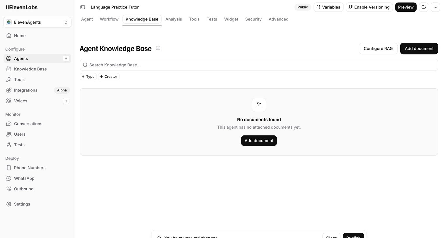 Elevenlabs - ElevenAgents | ElevenLabs screen