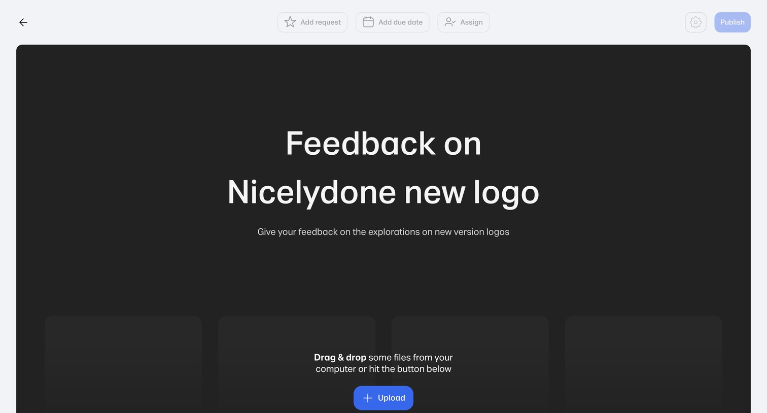 WeTransfer - Feedback on Nicelydone new logo screen