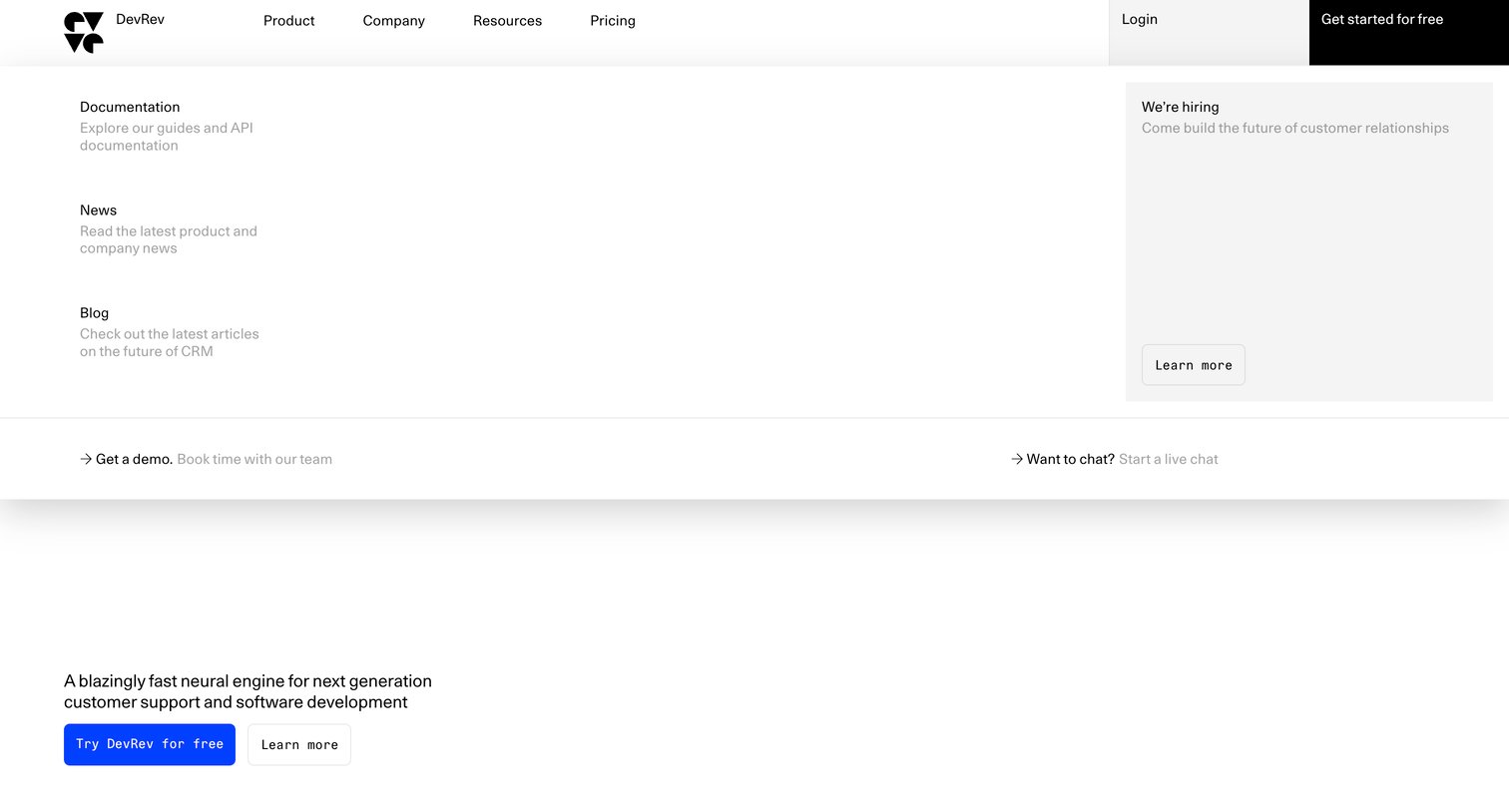 DevRev - DevRev OneCRM screen