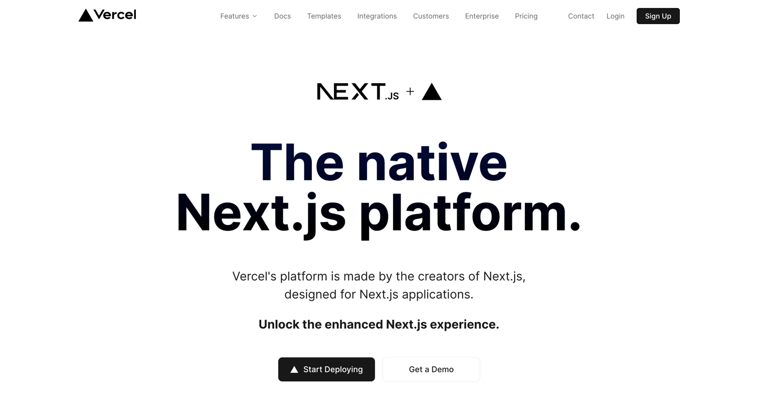 Vercel - Next.js on Vercel - Vercel screen