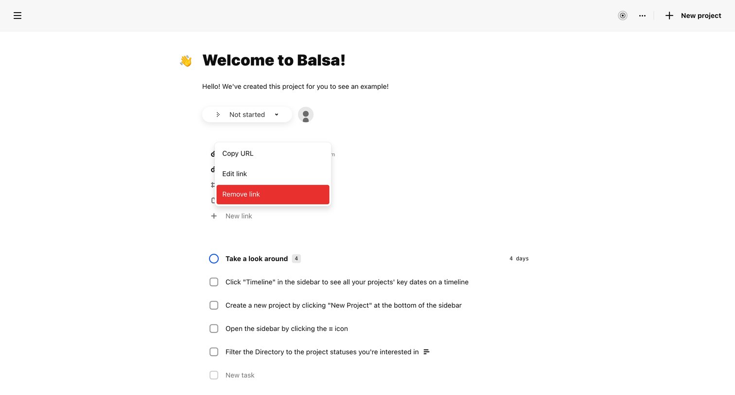 Balsa - Welcome to Balsa! | Balsa screen
