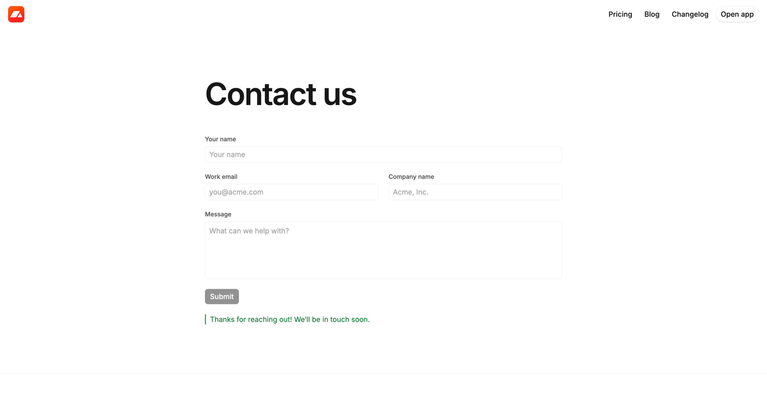 Contact · Campsite from Campsite