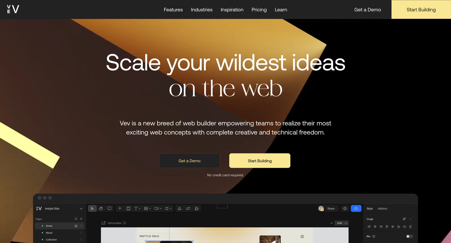 Vev - Vev No-code Web Design Platform for Professional Creatives screen