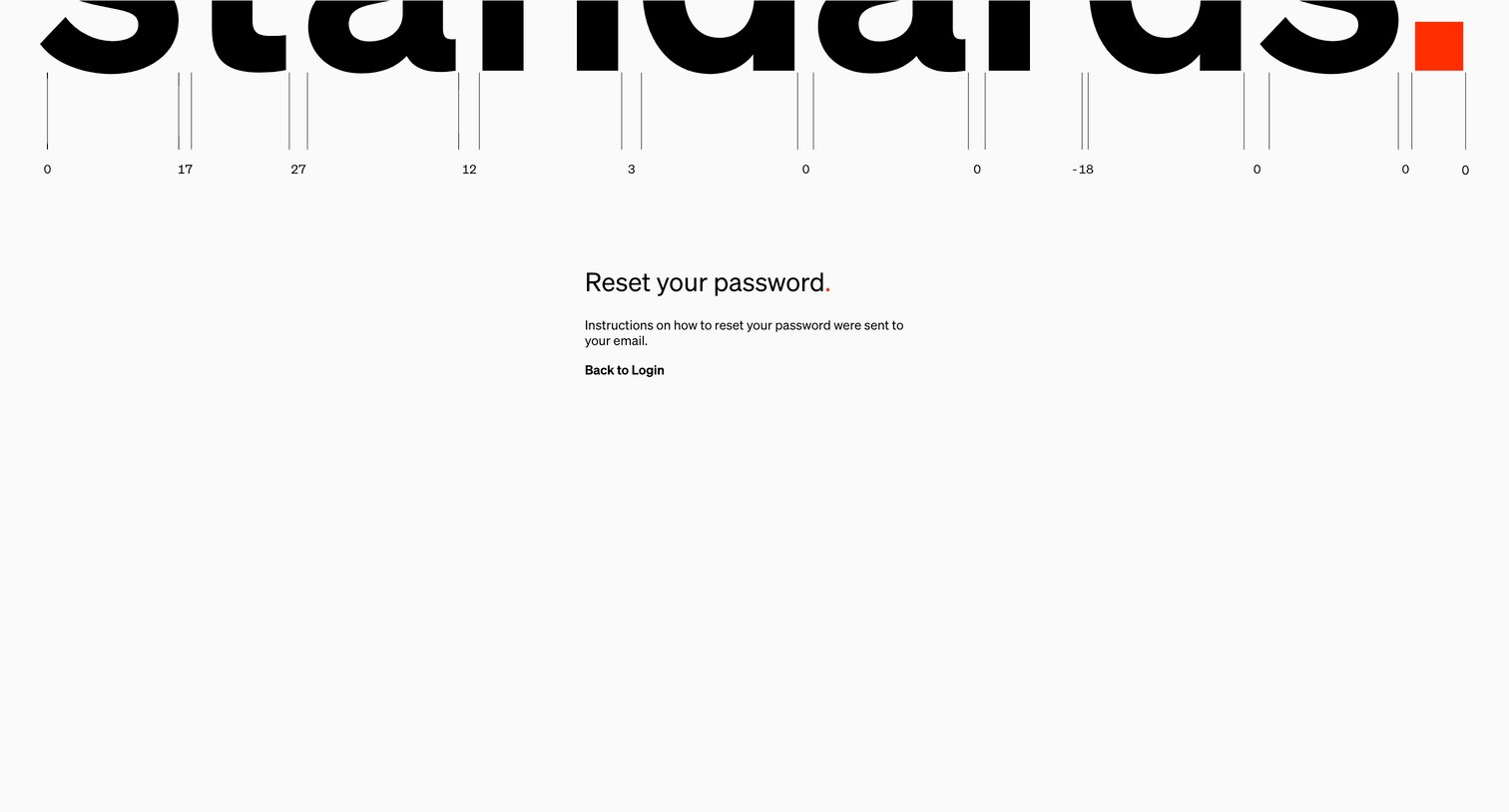 Standards - Standards - Reset Password screen