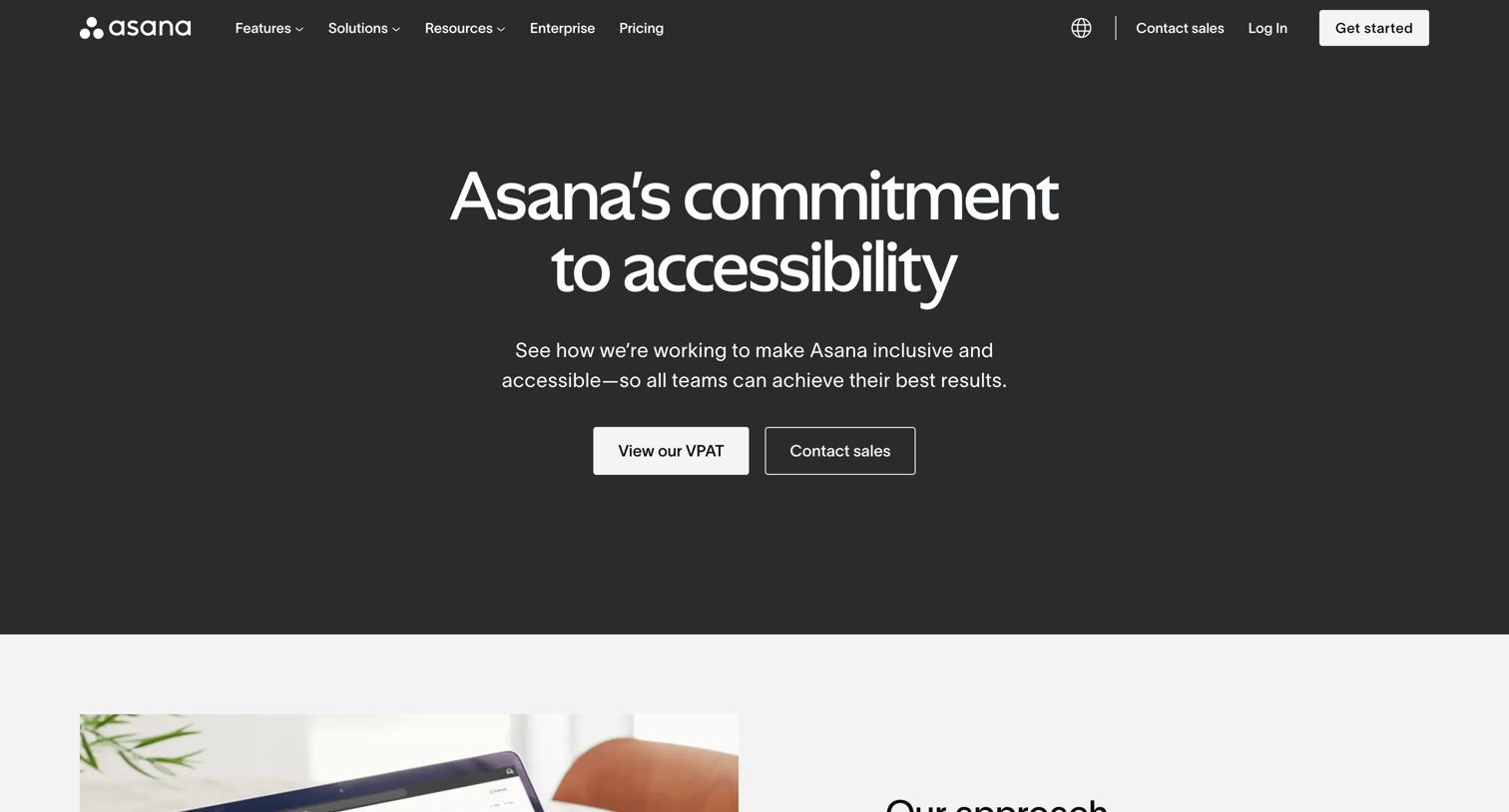 Asana - Public Commitment to Accessibility • Asana • Asana screen