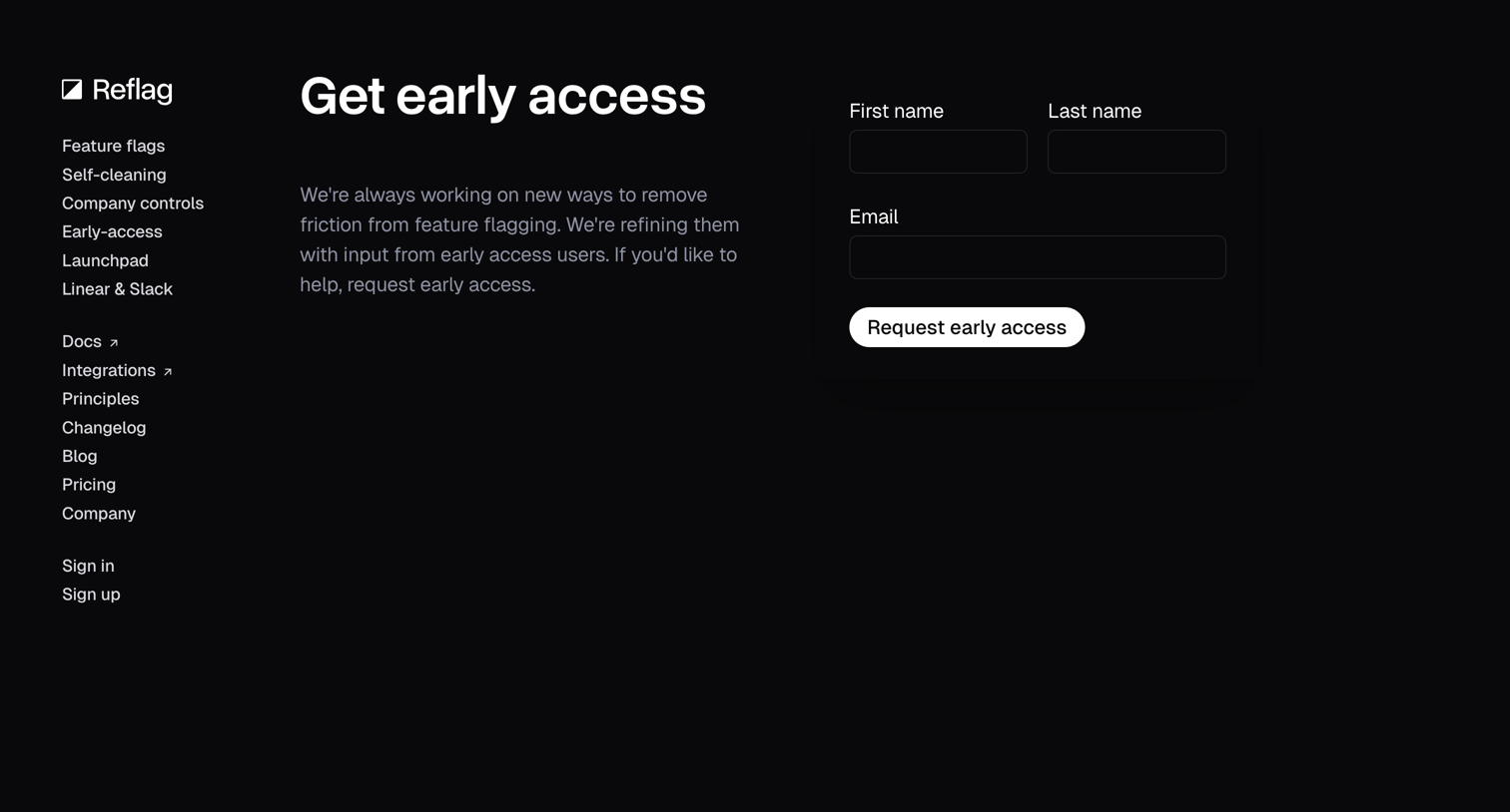 Reflag - Early Access screen
