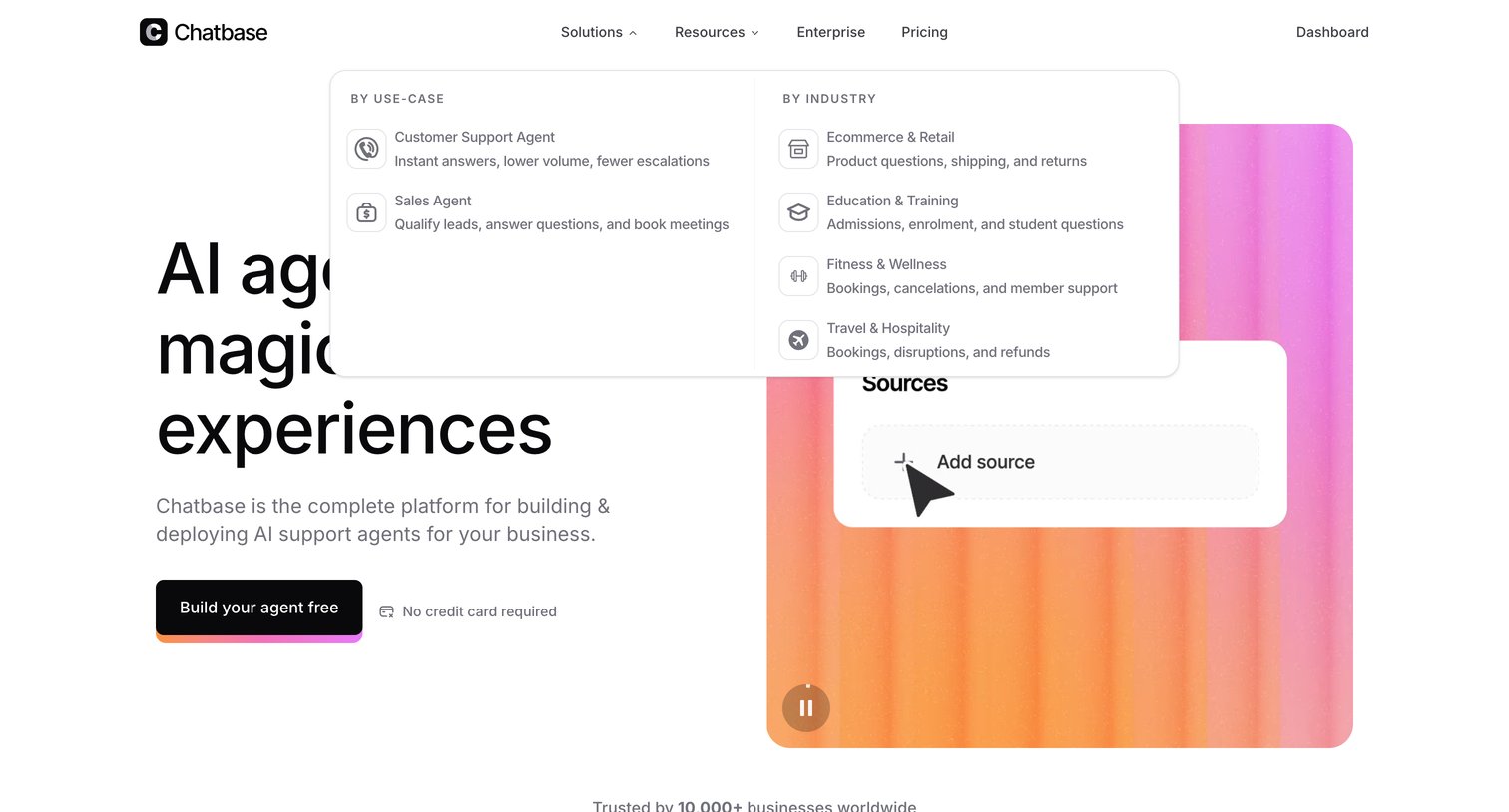 Chatbase - Chatbase  AI Agents for Customer Service screen