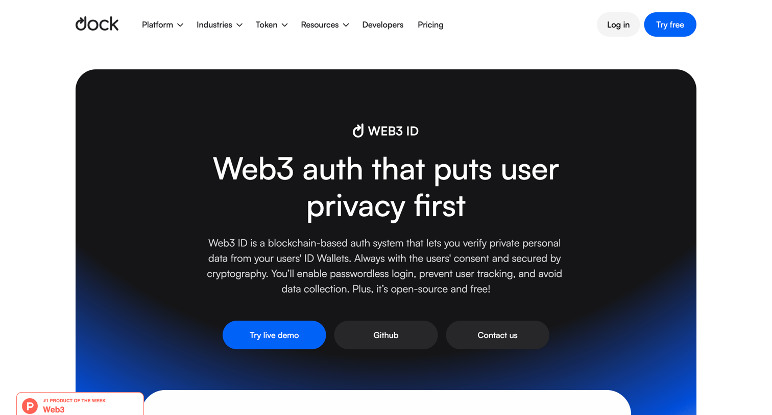 Dock - Web3 ID - Privacy-preserving user verification for Web3 screen