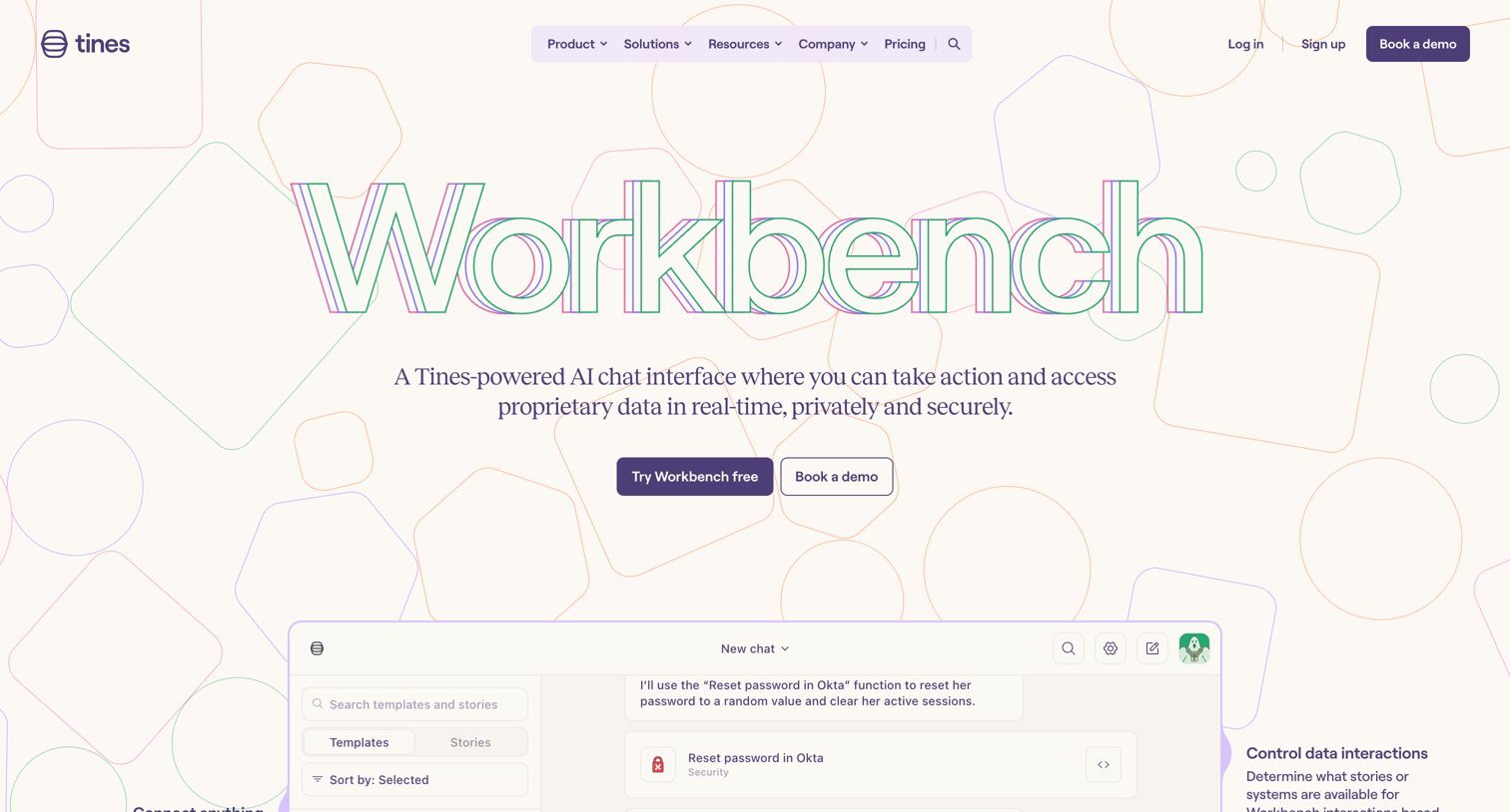 Tines - Workbench | Tines screen