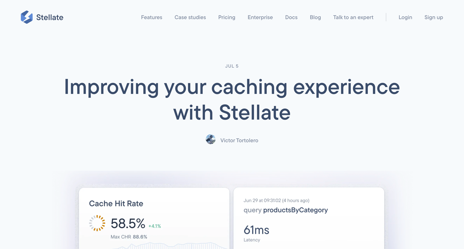 Stellate - Improving your caching experience with Stellate screen