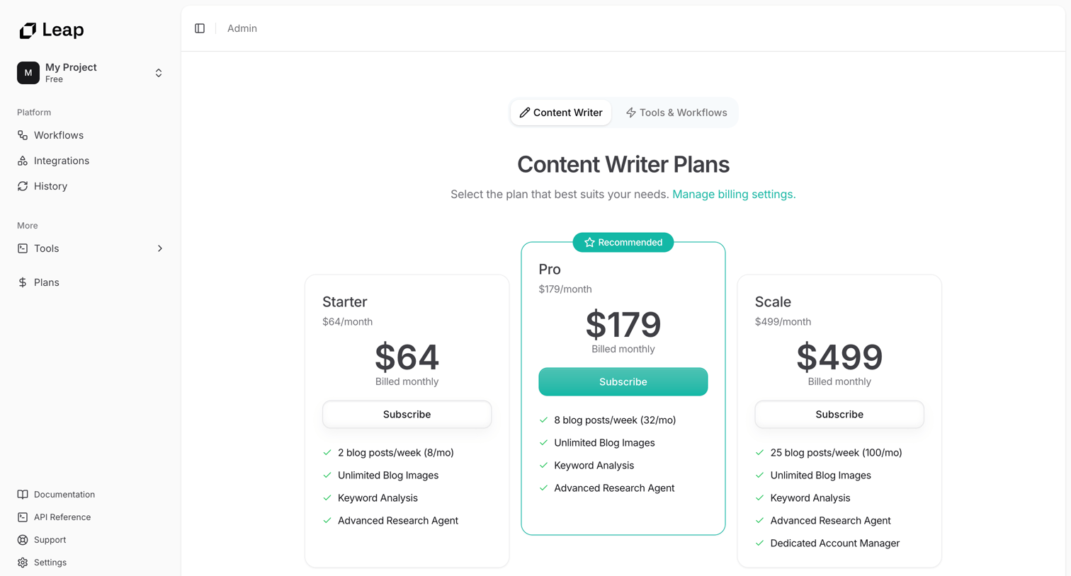 Leap - Leap AI | Automate any workflow with AI screen