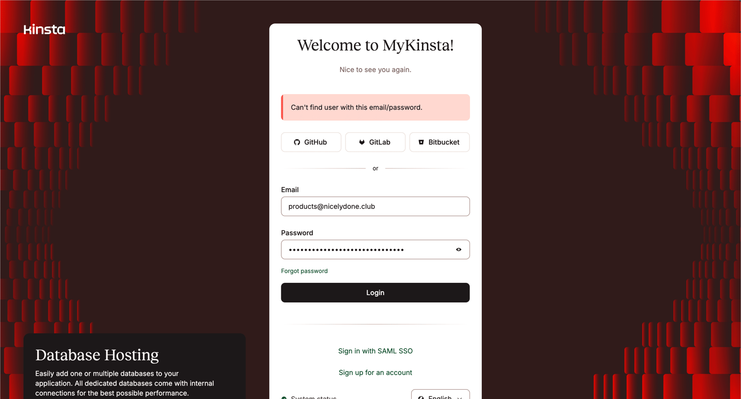 Kinsta - MyKinsta screen
