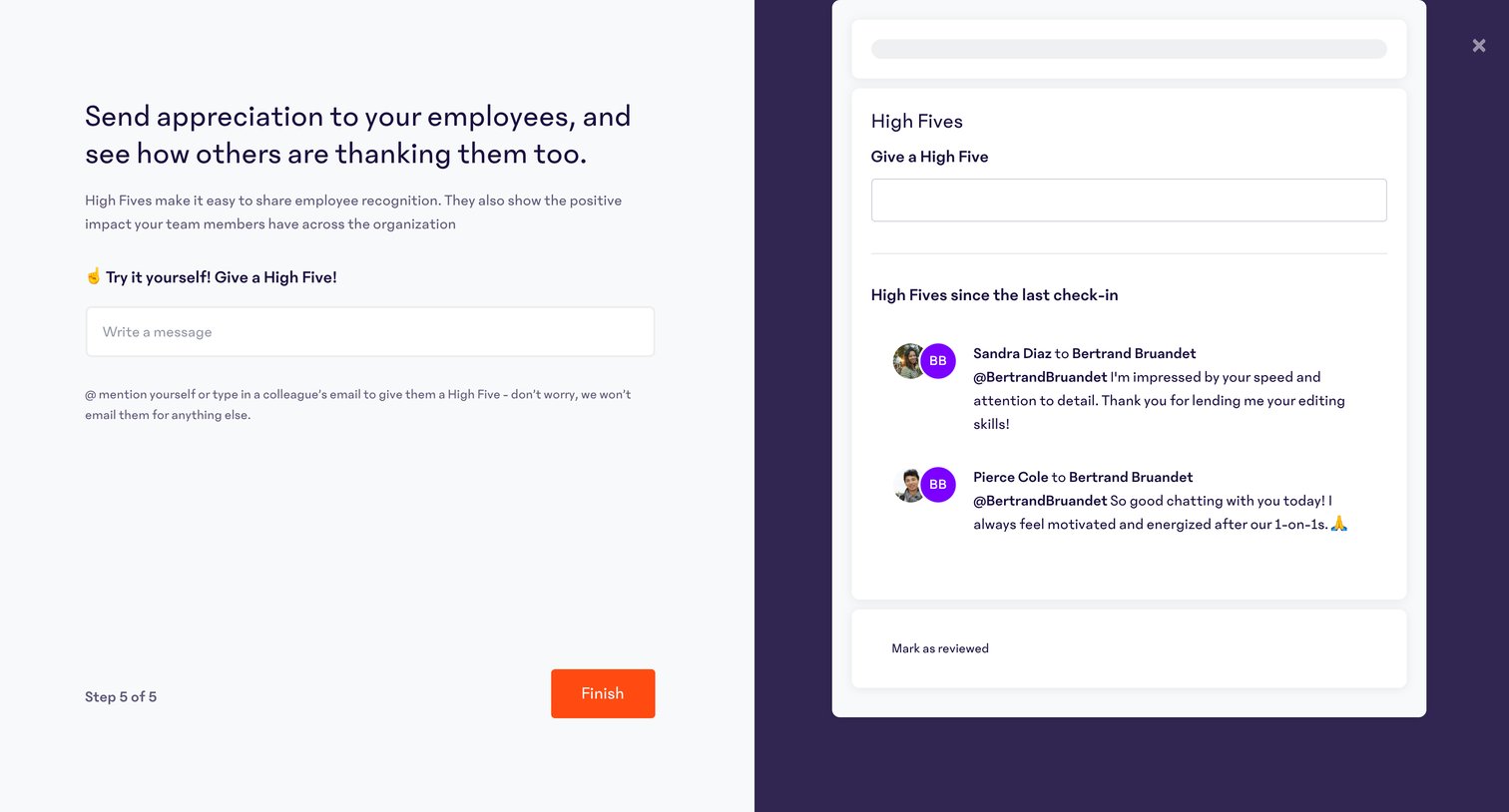 15Five - Onboarding · 15Five screen