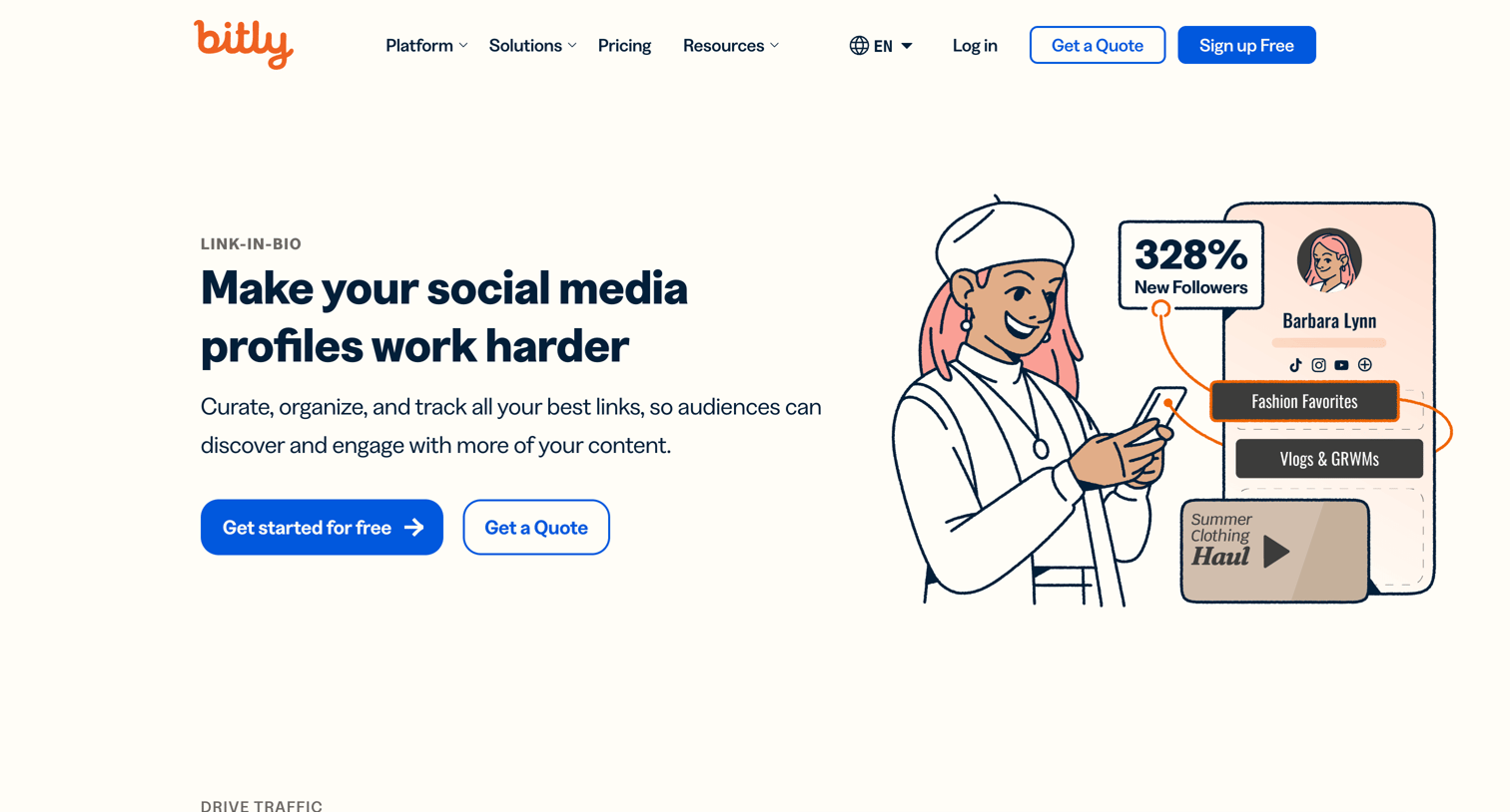 Bitly - Bitly Link-in-bio | Advanced, Customizable Link-in-Bio Tool screen