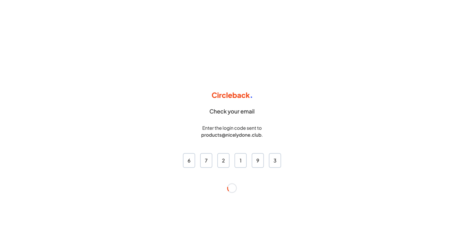Circleback - Check your email - Circleback screen