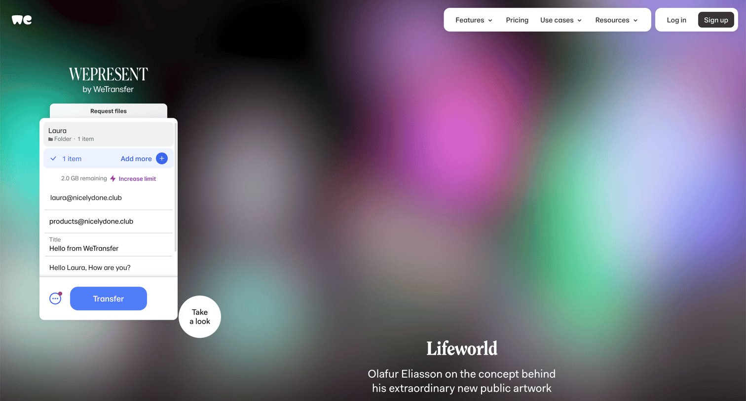 WeTransfer - WeTransfer | Send Large Files Fast screen