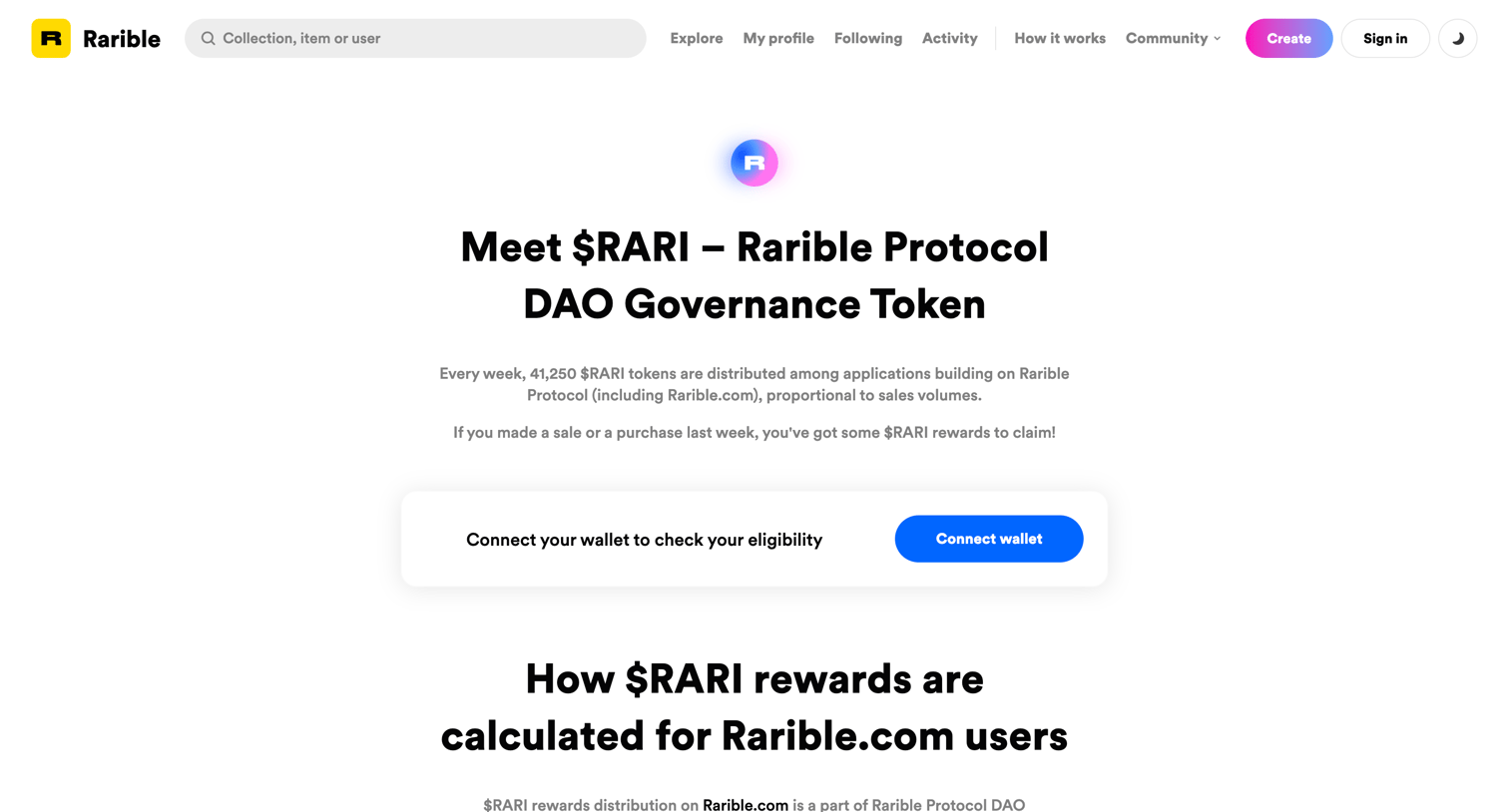 Rarible - RARI Token | Rarible screen