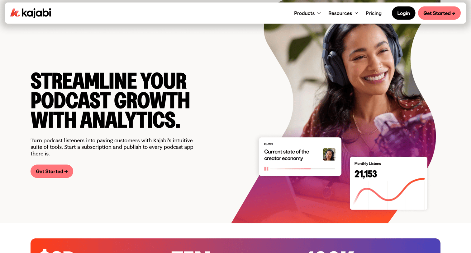 Kajabi - Create and Launch Podcasts | Kajabis All-in-One Platform screen