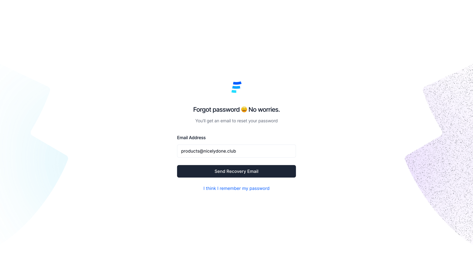 Formcarry - Forgot Password - Formcarry screen