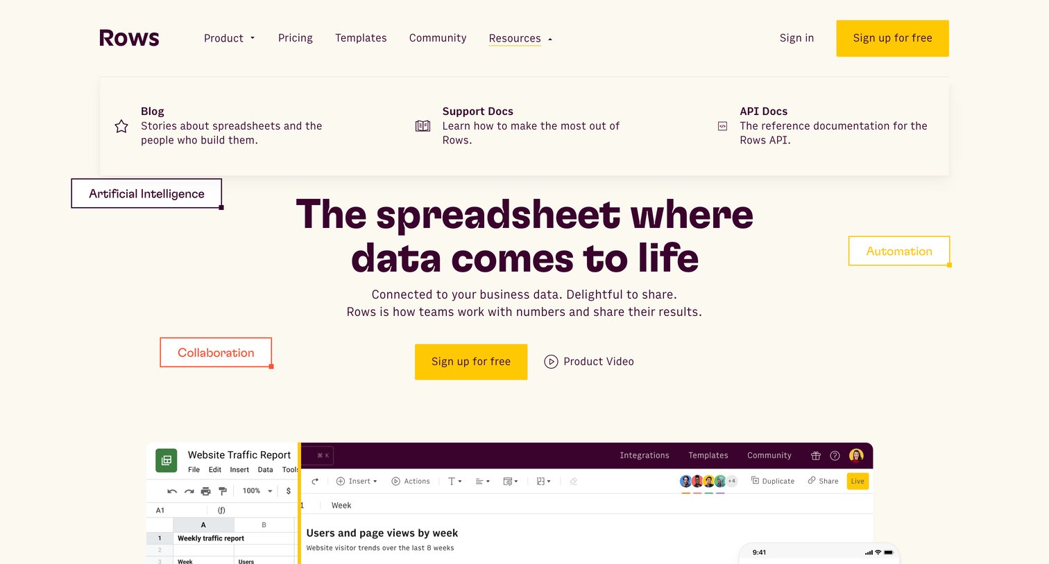 Rows - Rows — The new way to spreadsheet screen