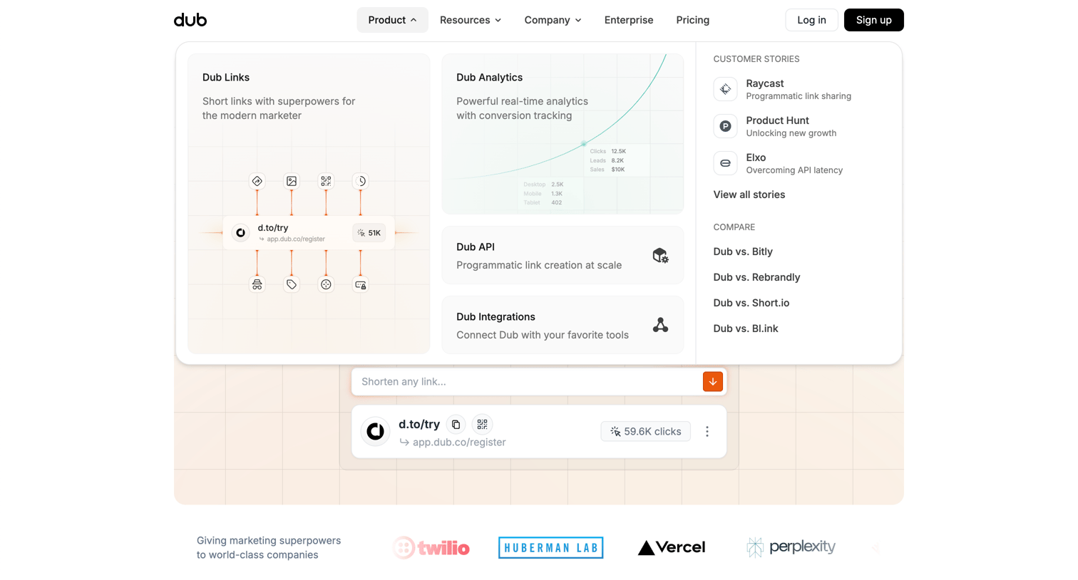Dub - Dub.co - Link Management for Modern Marketing Teams screen