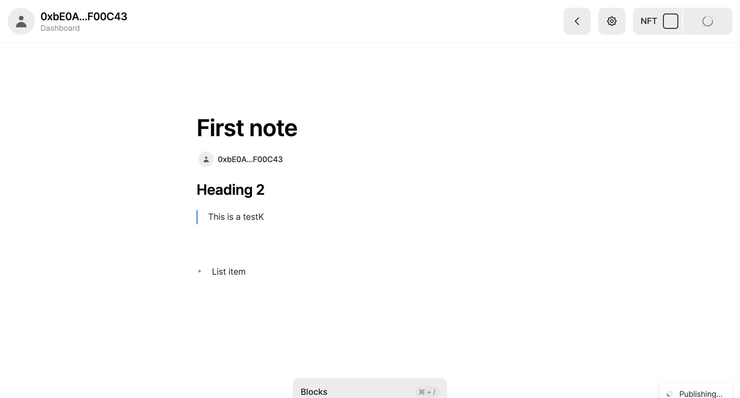 Mirror - Write – Dashboard – Mirror screen