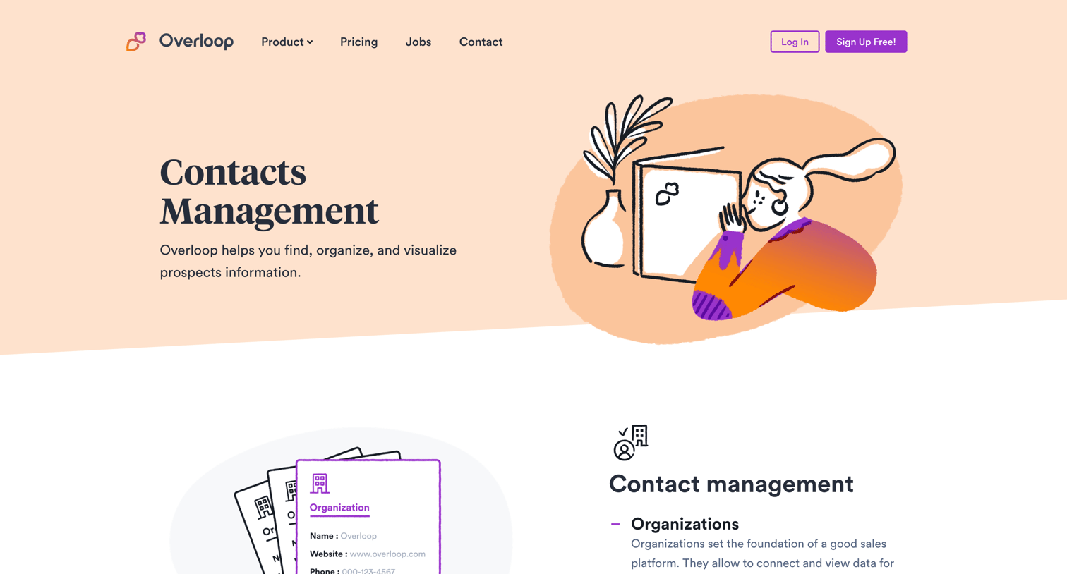 Overloop - Contacts Management | Overloop CRM screen