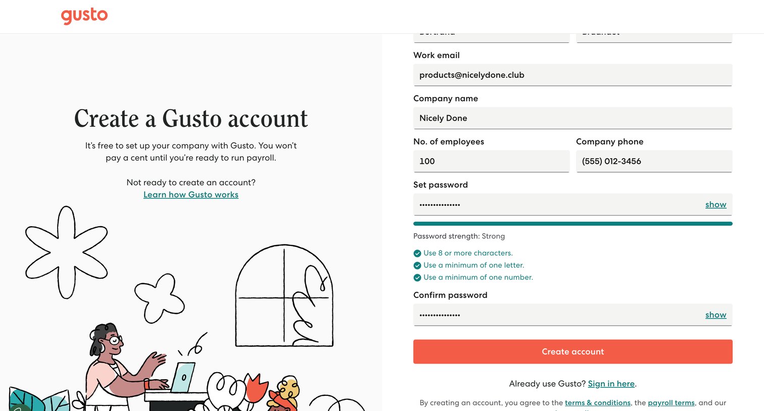 Gusto - Gusto | Online HR Services Payroll, Benefits and everything else screen