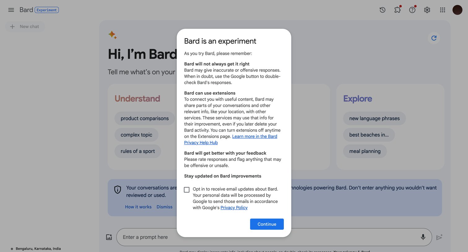 Bard screen