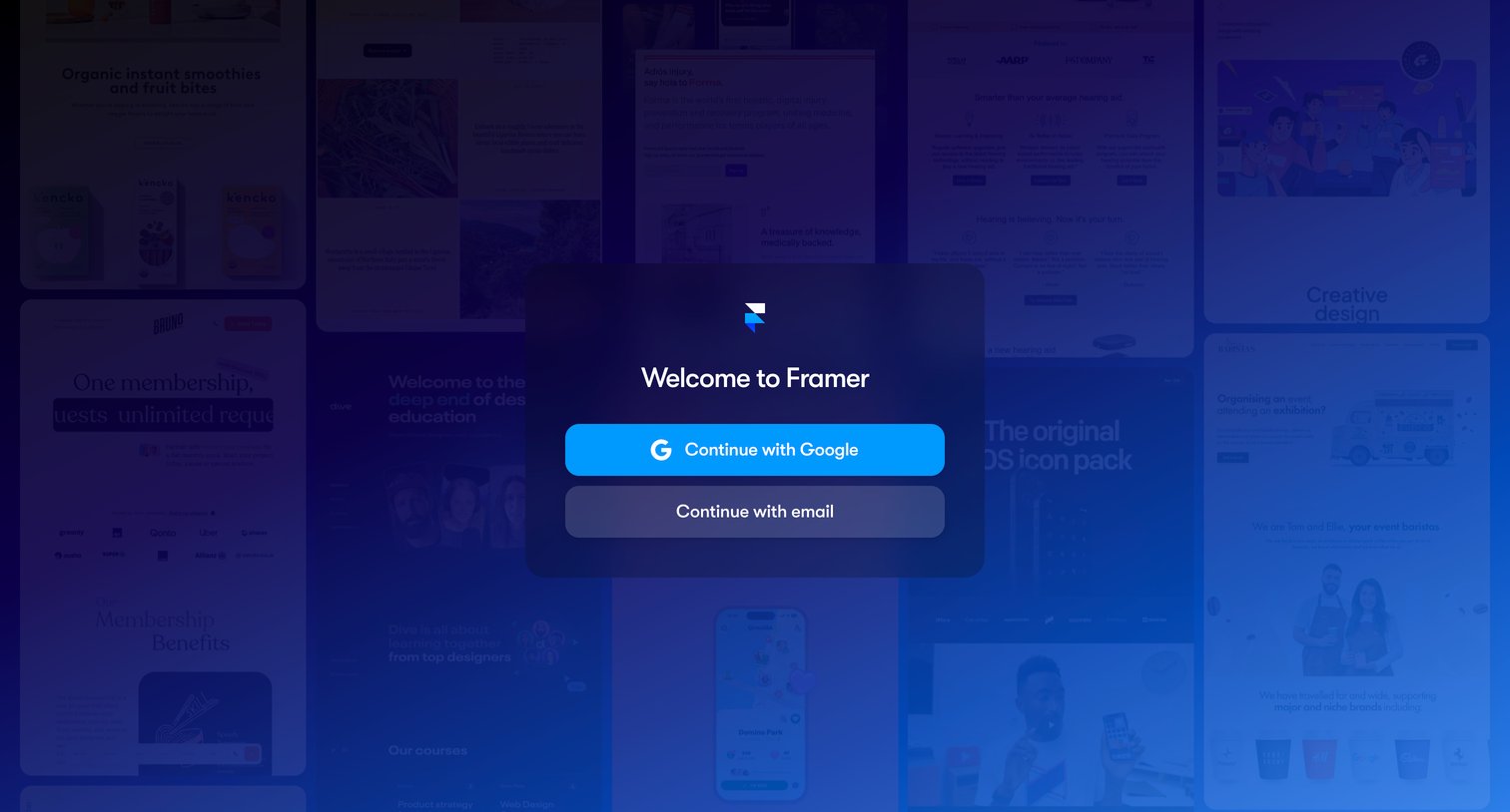 Framer - Framer Login screen
