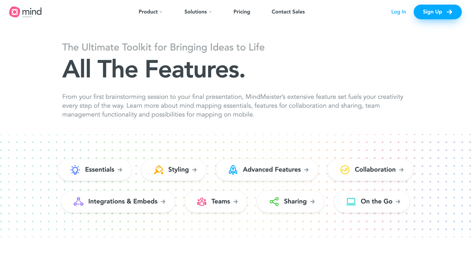 MindMeister - Features - MindMeister screen