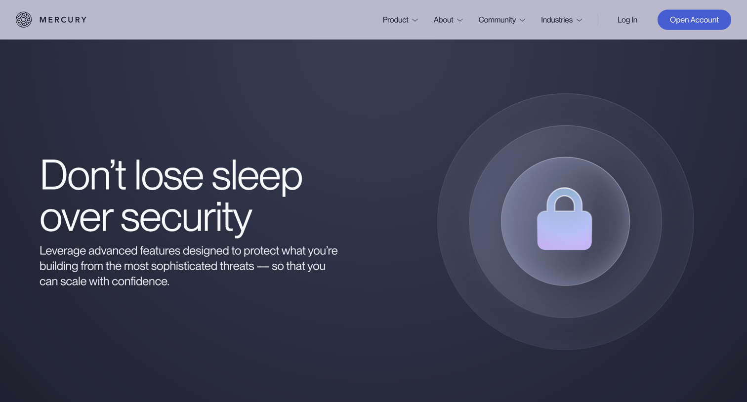Mercury - Online Banking Security at Mercury | Banking for Startups screen