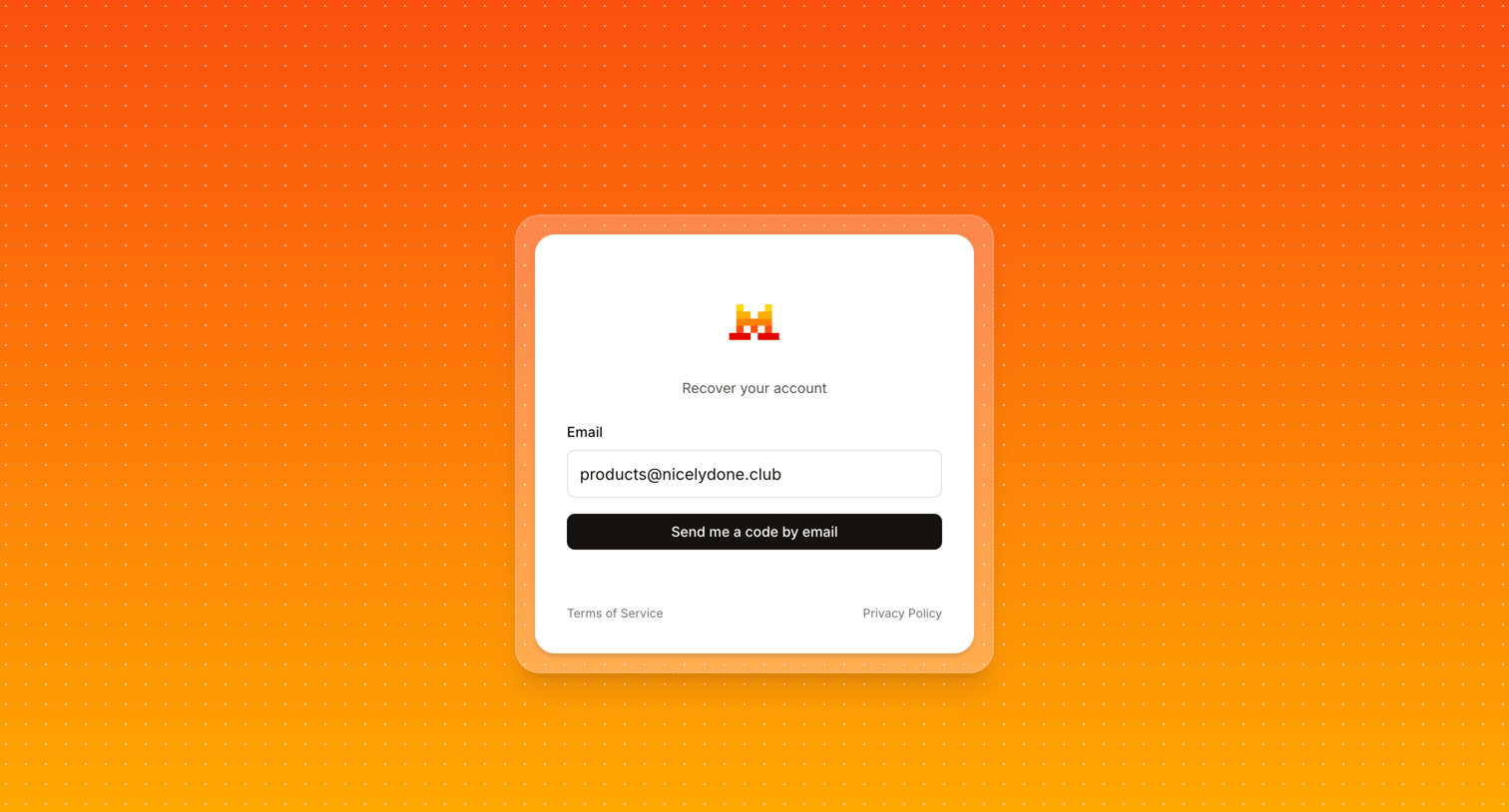 Mistral - Recover my account - Mistral AI screen