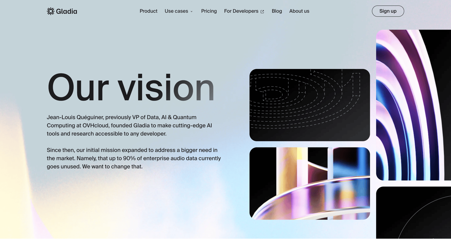 Gladia - Gladia - About us screen