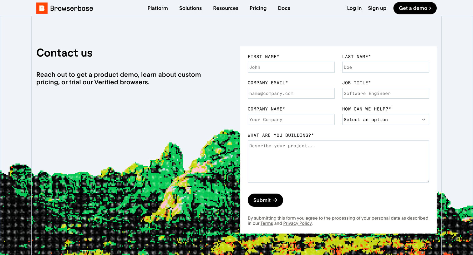 Browserbase - Contact Browserbase Browserbase screen