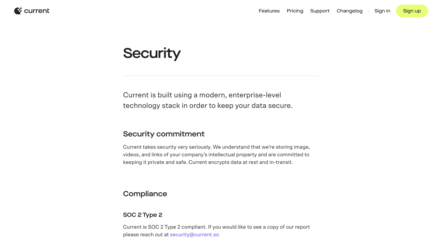 Current - Current - Security screen
