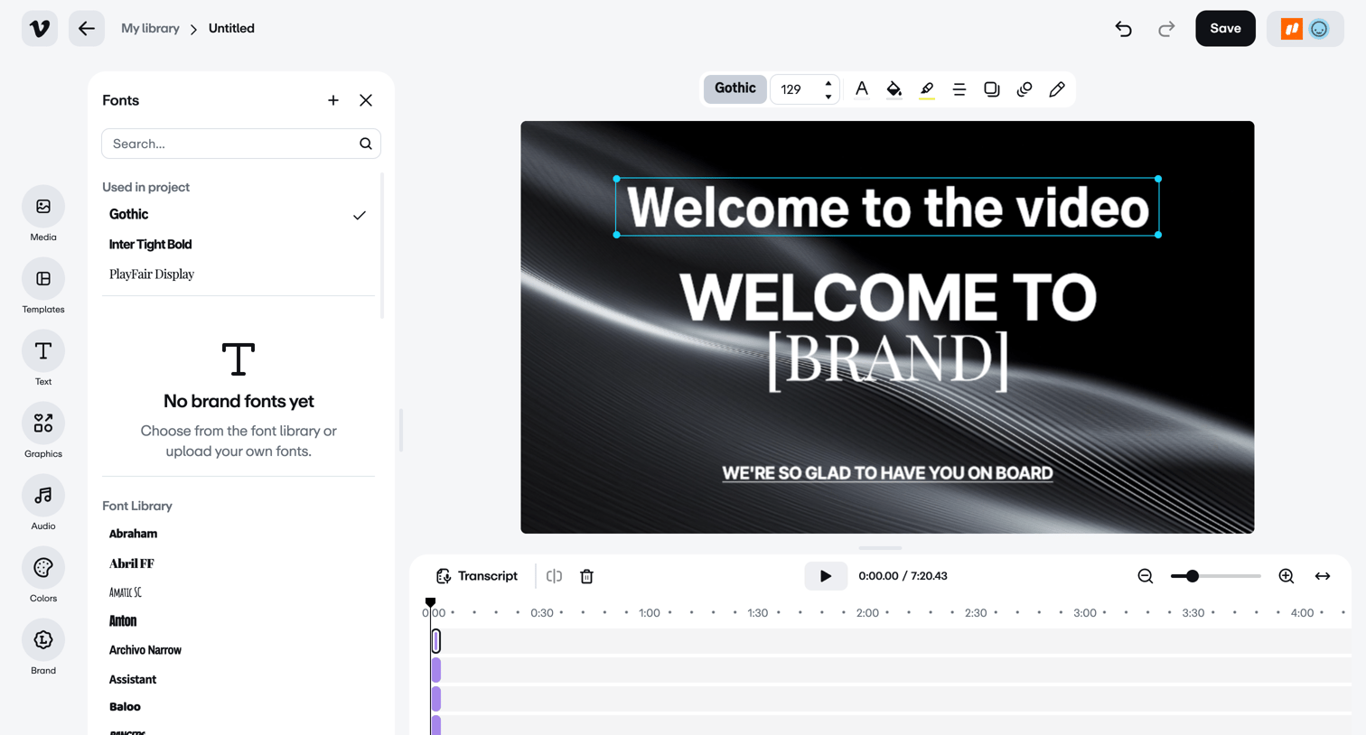 Vimeo screen