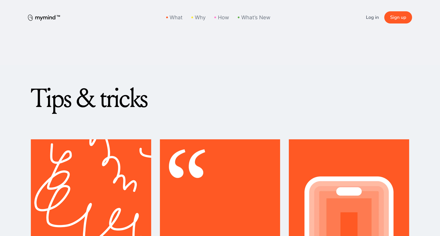 Mymind - Tips | Tricks - mymind screen