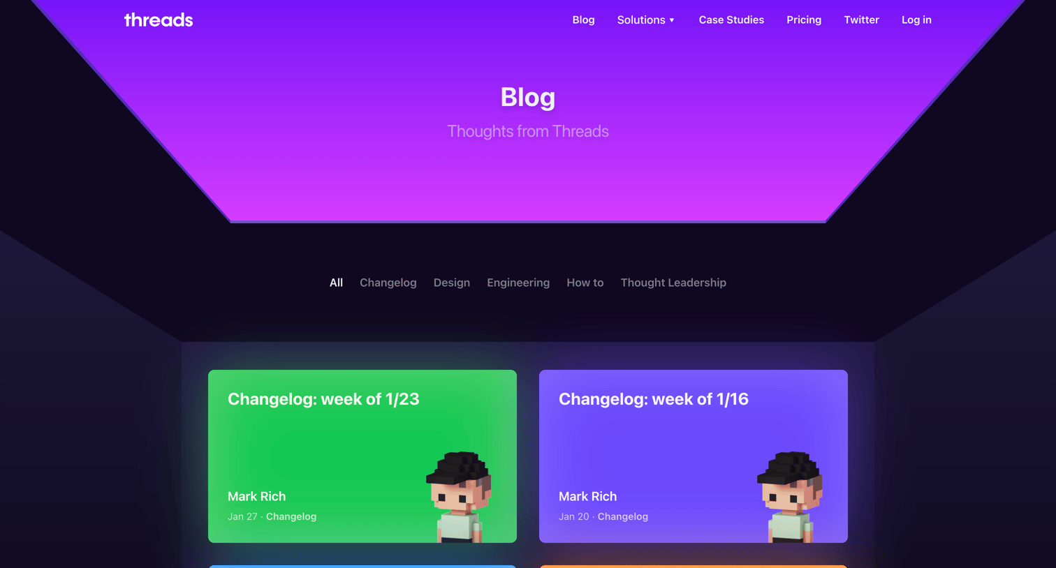 Threads - Blog screen
