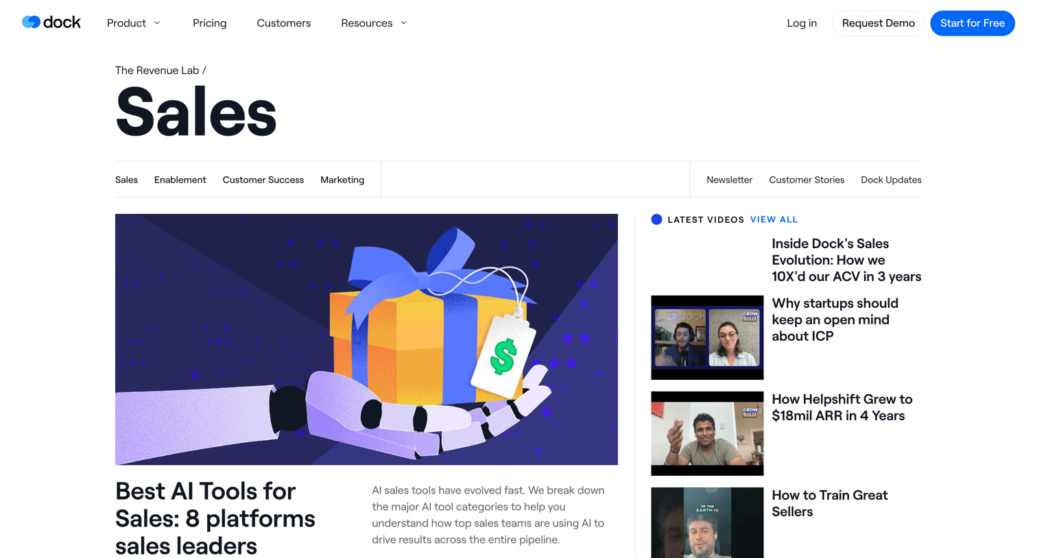 Dock - Sales Resources | The Revenue Lab screen