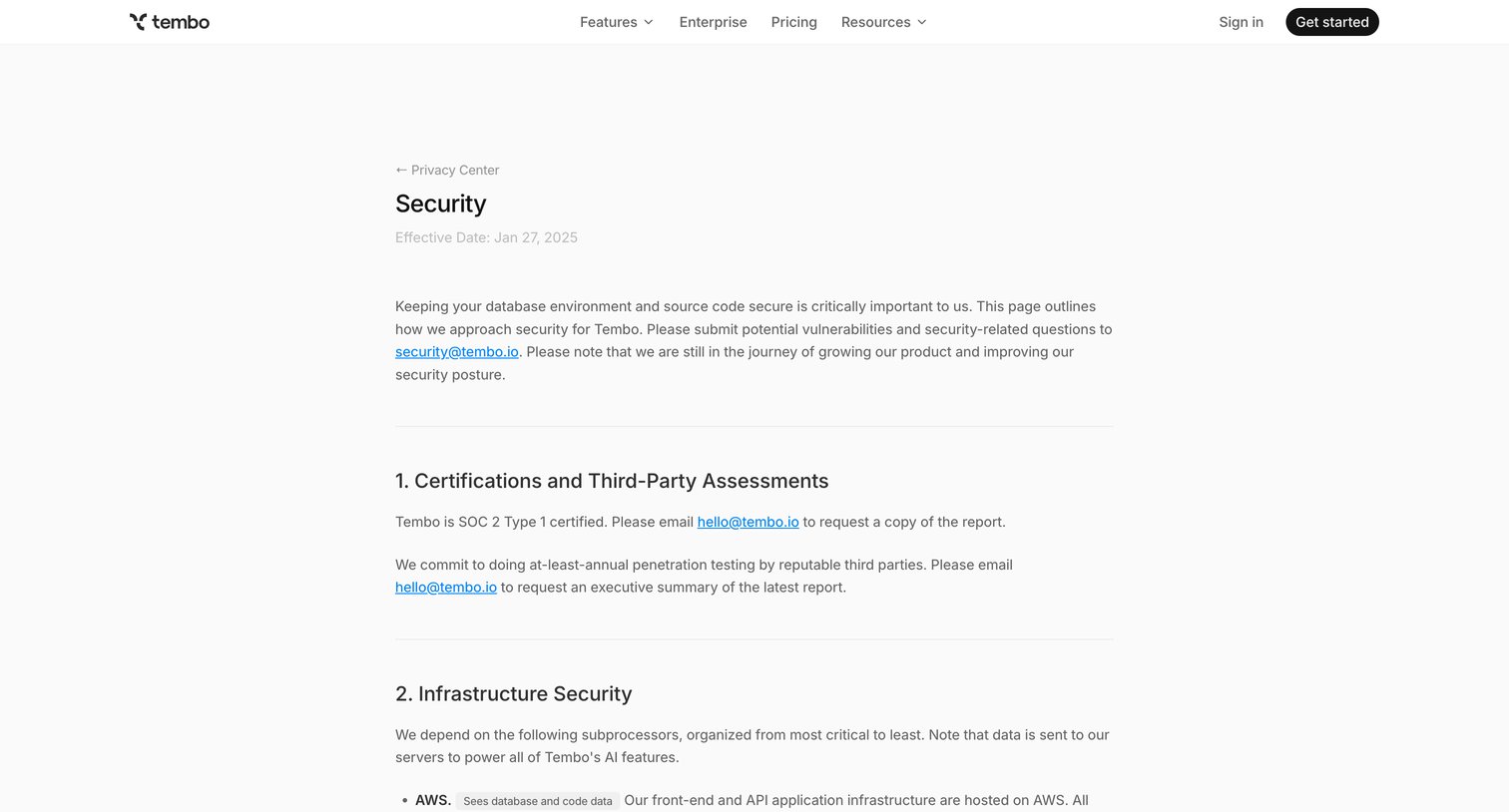 Security – Tembo from Tembo