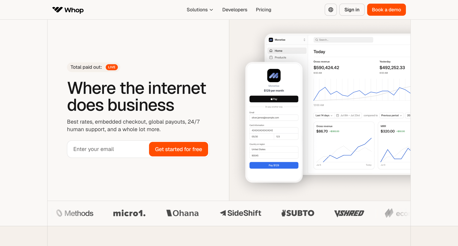 Whop - Whop  Where the Internet Does Business screen
