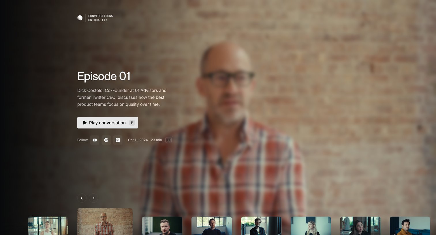 Linear - Dick Costolo - Conversations on Quality screen