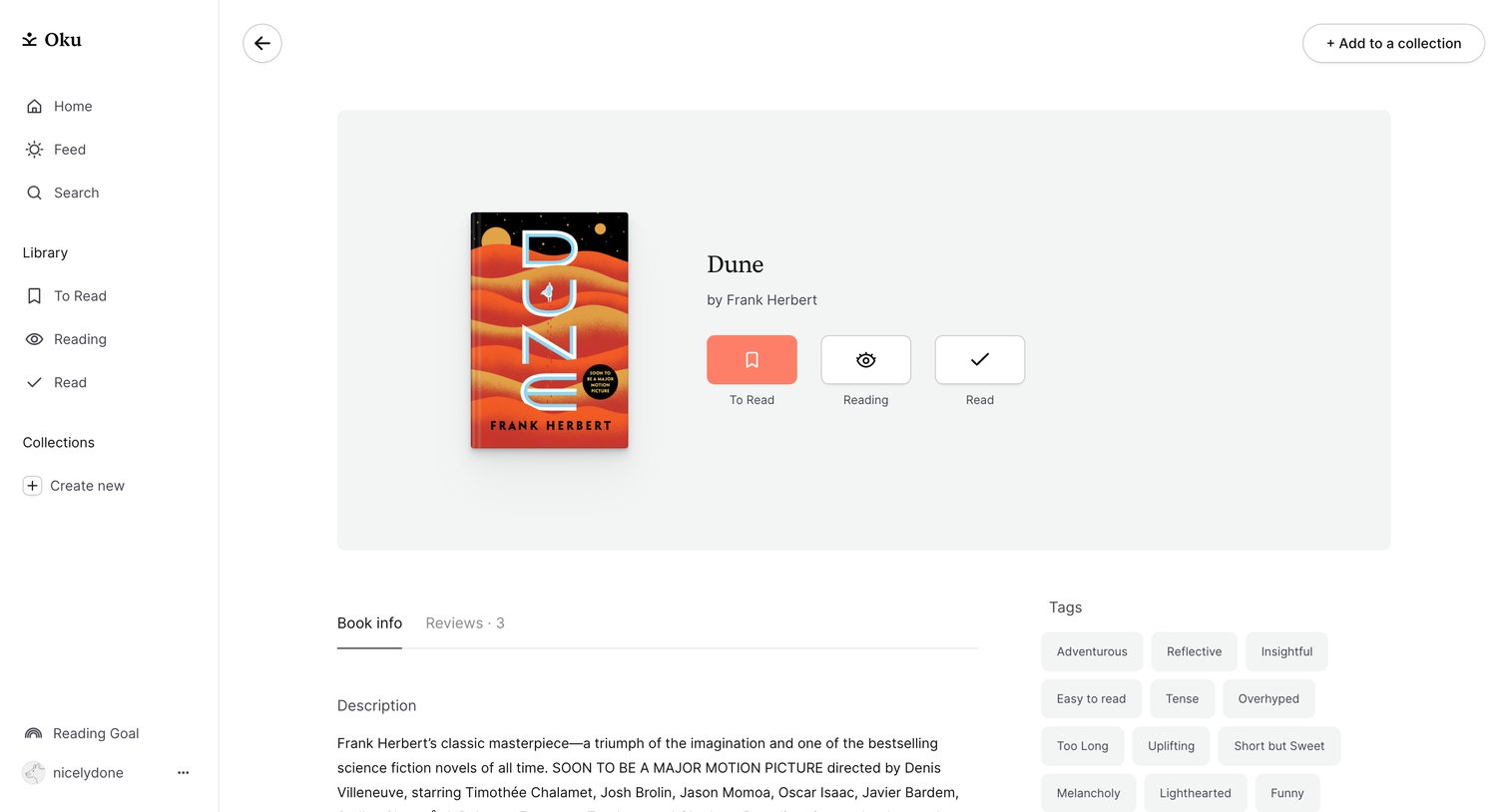 Oku - Dune Book Oku screen