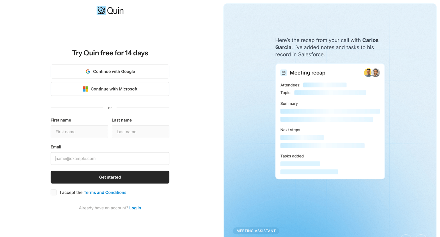 Quin - Try Quin free — Transform your notes into action | Quin screen