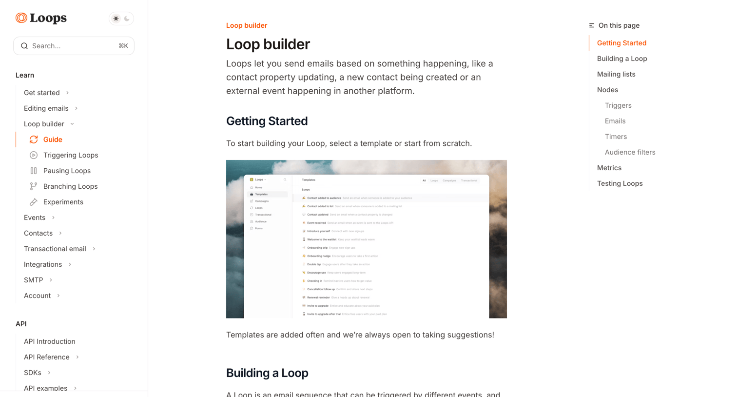 Loops - Loop builder - Loops screen