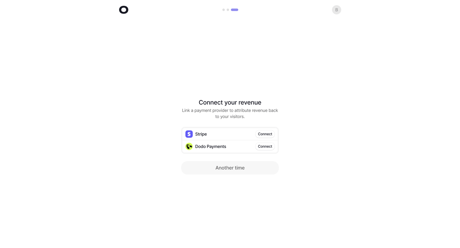 Visitors - visitors.now/onboarding/project screen