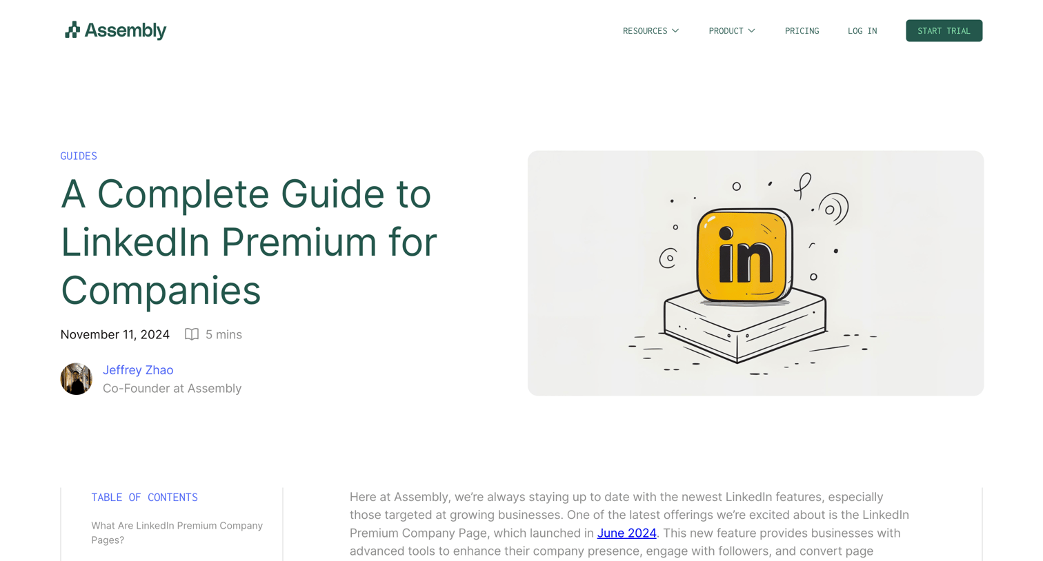 Assembly - A Complete Guide to LinkedIn Premium for Companies screen