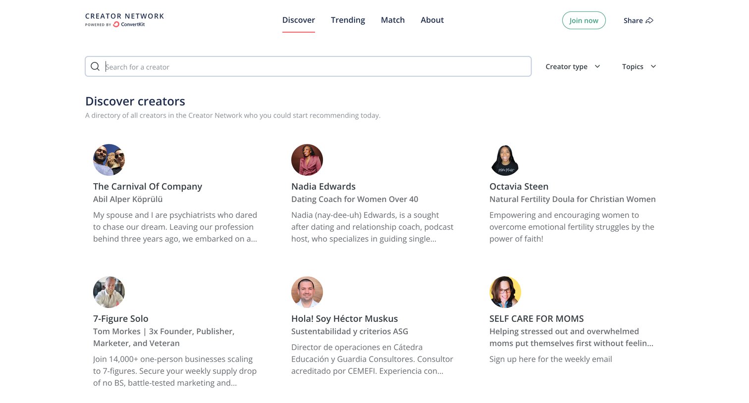 Kit - Find Creators. Make Connections. Get Recommended. Grow Together. screen