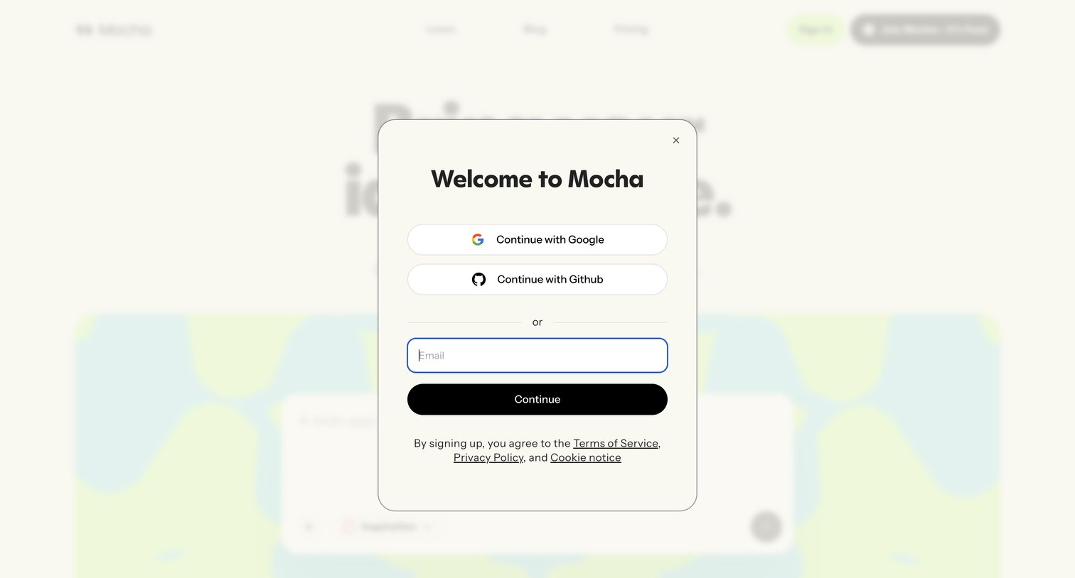 Mocha - Mocha: AI-Powered No‑Code App Builder for Entrepreneurs screen